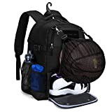 DSLEAF Basketball-Rucksack für Kinder, Basketballtasche mit separatem belüftetem Schuhfach für Basketball, Fußball, Volleyball und Fußball