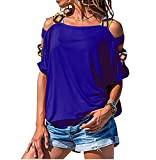 Einfarbiges Hohles KurzäRmeliges Schulterfreies T-Shirt-Oberteil FüR Frauen Im Sommer