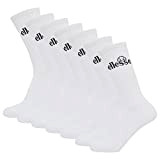 ellesse Unisex Sport-Socken, 7 Paar - Trego Sport Sock, Crew Socks, Tennis, Ripp-Bündchen, Logo Weiß 43-46,5