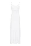 Emporio Armani Swimwear Damen Long Dress Viscose Golden Detail Kleid, White, S