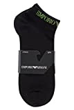 Emporio Armani Underwear Herren Casual 3 Pack Sneaker Socks, Black, S/M (3er Pack)