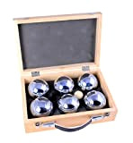 Engelhart - 010205 - Triplett Boule Kugeln Set - in einem schönen Holzkoffer, 2 Spieler: 2 x 3 Stuck
