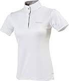 Equi-Theme/Equit'm Damen 987006144 Mesh Polo-T-Shirt, kurzärmelig, White/Striped Brown/White Contrasts, Einheitsgröße