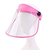 Exceart 2 Stück Sicherheitsgesichtsschutz Hut Anti-Spucken Staubdichte Gesichtsabdeckung Outdoor Strand Sonnenhut Klares Visier für Erwachsene Kinder (Rosa)