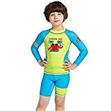 FAIRYRAIN Baby Jungen Mädchen 2-teiliges Set Schwimmanzug UPF 50 Badeanzug Langarm mit UV-Schutz Karikatur-Druck Tops + Badeshorts Set UV Schutz ...