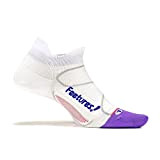 Feetures Damen Elite Ultra Light No Show Tab Socken, Füsslinge, Strümpfe, White/Iris, S/34-37