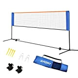 FENRIR Badminton Netz Tennisnetz 5m Tragbares Volleyball mit Verstellbaren Höhen faltbares Federballnetz Outdoor Trainingsnetz,3 Höhe: 85/120/155cm