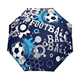 Fußball Fußball Leichtathletik Regenschirm Taschenschirm Auf-Zu Automatik Schirme Winddicht Leicht Kompakt UV-Schutz Reise Schirm für Jungen Mädchen Strand Frauen