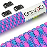 Ganzoo Paracord 550 Seil 15m +3X Klickverschluss, Armband, Leine, Halsband, Starter-Set