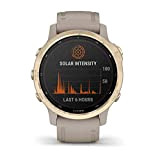 Garmin Fenix 6S Pro Solar GPS Smartwatch beige/Gold 2022 Pulsmessgerät, 010-02409-11