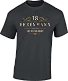 Geschenk T-Shirt zum 18. Geburtstag: Ehrenmann - Jahrgang 2004 (Grau L)