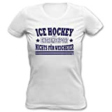Goodman Design Cooles Ice Hockey T-Shirt für Damen : Ice Hockey/Ice Hockey Extreme Sport Sportshirt Damen Gr: S Farbe: Weiss