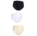 HAIBI Damen Unterhosen Panties 3Er Pack Damen Cotton Panties Weich Atmungsaktiv Nahtlos Hohe Taille Weiblich Sexy Plus Size Solid Lace ...