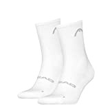 HEAD Unisex-Adult Match Crew (2 Pack) Socks, White, 43/46