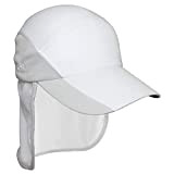 Headsweats ProTech Hat Laufmütze mit Nackenschutz Sportkappe, White/Sport Silver, Uni
