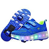 Heelystong Junge Mädchen Schuhe Kinderschuhe mit Rollen LED Leuchtend Schuhe Kann durch USB-Aufladung Ultraleicht Outdoor Sportschuhe Blinkschuhe Skateboardschuhe Gymnastik Sneaker…