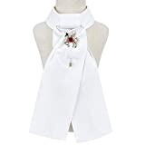 Heitune 3PCS gekämmte Baumwolle Weiß Erwachsene Kinder Reiten Kragen Blume Krawatte Brosche Reiter Zubehör (Red Horse Free Size)