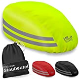 HiLo sports Helmbezug wasserdicht mit Sicherheits-Reflektoren - Einheitsgröße Helmüberzug Fahrradhelm - Helm Regenschutz - Helmüberzieher Fahrrad (neon-gelb)
