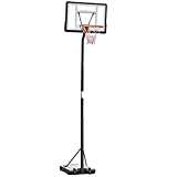 HOMCOM Mobiler Basketballständer Basketballkorb mit Ständer höhenverstellbar, Stahl+Kunststoff, Schwarz, 90 x 165 x 302-352 cm