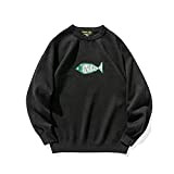 Hong Yi Fei-Shop Pullover für Männer Männer Fisch Pullover Strickpullover Herren Casual Pullover Pullover Kleidung Pullover (Color : Black, Size ...