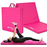 Hop-Sport Turnmatte klappbar Bodenmatte für Zuhause Fitnessmatte Gymnastikmatte Flatmatte in zwei Stärken 4cm/5cm (Rosa)