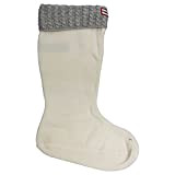 HUNTER Unisex Recycled Mini Cable Sock Tall Polyfleece White Pale Grey 39-42 EU