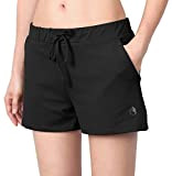 icyzone Damen Sport Shorts Kurze Sporthose Jogginghose Yoga Fitness Gym Shorts Sommer Laufshorts (L, Schwarz)
