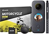 insta360 ONE X2 Motorrad-Kit – 5,7K 360° Action Kamera mit Stabilisierung, Wasserfest Dank IPX8, unsichtbarerer Selfie-Stick, Touchscreen, automatische Videobearbeitung, Sprachsteuerung
