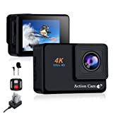 Jadfezy Action Cam 4K 30fps mit WiFi und Fernbedienung, 30 Mp und 170° Weitwinkel Sports Kamera, 30M Unterwasserkamera ausgestattet mit ...