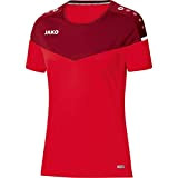JAKO Damen Champ 2.0 T shirt, Rot/Weinrot, 38 EU