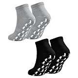 Jinlaili 2 Paar Anti-Rutsch-Socken Yoga Socken, Rutschfeste Socken für Damen Männer, Yoga Pilates Socken, Antirutsch Sportsocken Baumwolle für Sport Yoga ...