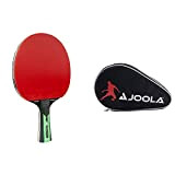 JOOLA 54205 TT Mega Carbon ITTF zugelassener Tischtennis-Schläger für Fortgeschrittene Spieler & Tischtennisschläger Hülle Pocket Double Tischtennishülle, Schwarz/Rot, 28 x ...