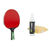 Joola TT-Schläger Mega Carbon Tischtennisset, 2,0 MM Schwamm & Tischtennis Reinigungsset PRO Cleaner Belag Reiniger und Reinigungsschwamm, transparent, 125ml