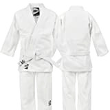 Judo Suit Junior with Black and Green Logo (White/Black, 000000/80)
