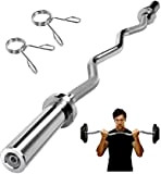jxgzyy EZ Curl Bar Olympic Barbell Gewichtheben Curl Bar 47 Inches with Spinlock Collars for Gym Home Fitness Exercises