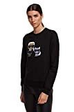 Karl Lagerfeld Damen Sweatshirt Ikonik Karl & Choupette Stickerei Modell 210W1821 Farbe Schwarz, Schwarz L