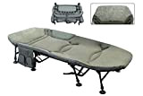 Karpfenliege XXL Vlies Angelliege MK-Angelsport Bed Chair 8-Bein Liege mit Matratze (204 x 93 x 40 cm) Campingliege Gästebett