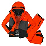 Killtec Herren Skianzug Größe S - mit 10.000 mm Wassersäule, PFC frei - Skijacke Orange Grau Anthrazit - Skihose Orange