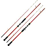 KIZQYN Angelrute China Red Offshore Bootsrute Boot Angelrute Meer Fischerboot Raft Rod Seebarsch Rod Teleskop Angelrute Angel-Combos (Size : Straight ...
