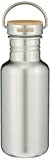 Klean Kanteen 1000710 Reflect Trinkflasche mit Stainless Unibody Bamboo Cap Brushed Stainless 532ml/18oz