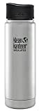 Klean Kanteen Wide Vacuum Insulated mit Cafe Cap 2.0 Trinkflasche, Brushed Stainless, Einheitsgröße