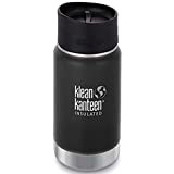 Klean Kanteen Wide Vacuum Insulated mit Cafe Cap 2.0 Trinkflasche, Shale Black matt, Einheitsgröße