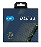 KMC Unisex – Erwachsene 12NR DLC Black DLC11 11-Fach Kette 1/2" x11/128, 118 Glieder, schwarz-grün