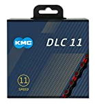 KMC Unisex – Erwachsene 12NR DLC Black DLC11 11-Fach Kette 1/2" x11/128, 118 Glieder, schwarz-rot