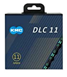KMC Unisex – Erwachsene DLC DLC11 11-Fach Kette 1/2" x11/128, 118 Glieder, schwarz-türkis