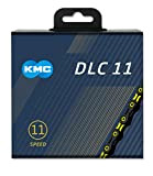 KMC Unisex – Erwachsene DLC DLC11 11-Fach Kette 1/2" x11/128, 118 Glieder, schwarz-gelb