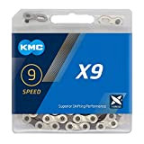 KMC Unisex X9 9 Speed Kette, Silber/Grau, 122 Glieder