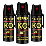 KO Pfefferspray Jet | Fog Verteidigungsspray | Abwehrspray Hundeabwehr | zur Selbstverteidigung | Sparset | Made in Germany (Jet 50 ...
