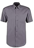 Kustom Kit Businesshemd, Herren, kurze Ärmel, Oxford-Gewebe, einfarbig Gr. XXX-Large, grau