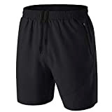 Kyopp Kurze Hosen Herren mit Taschen Reißverschluss Atmungsaktiv Schnell Trocknend Sport Shorts